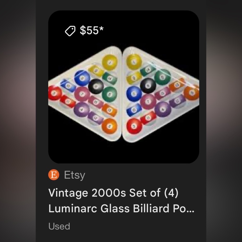 vintage pool ball plate